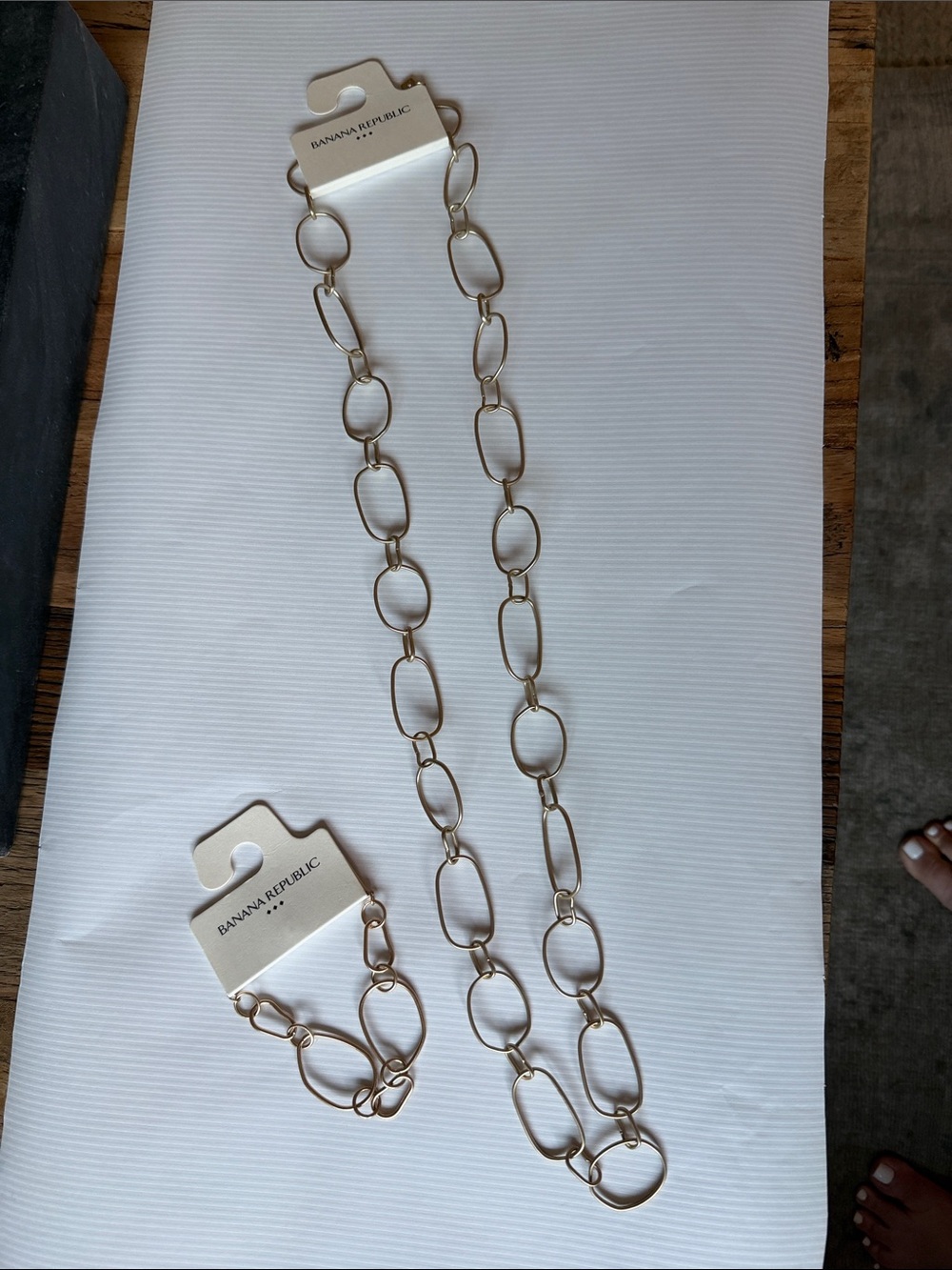 Banana Republic Gold-Tone Oval Link Necklace and Bracelet Set